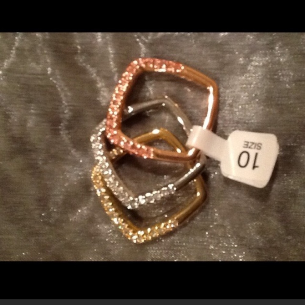 Park Lane Swarovski three gold rings